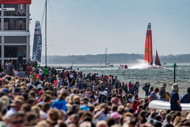 The 50ft foiling SailGP catamarans competed at Cowes in the class's inaugural European event