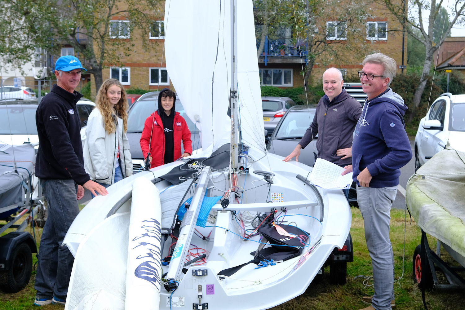 day of coaching with Steve Irish (left) ensures all boats are tuned for optimum performance – photo Roger Mant