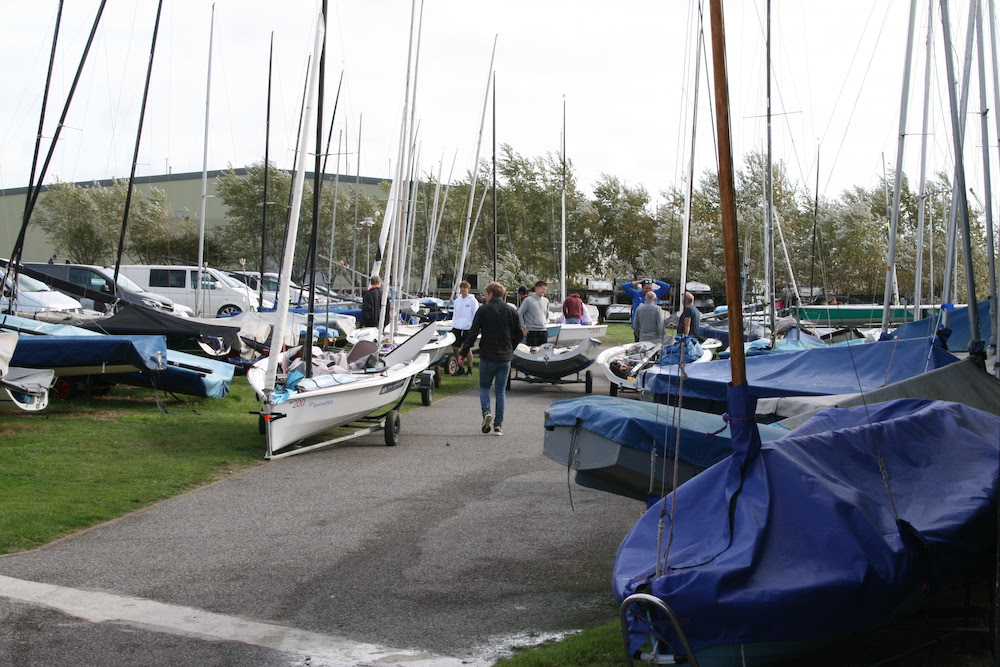 The Endeavour dinghy park as competitors start arriving – photo&nbsp;Sue&nbsp;Pelling