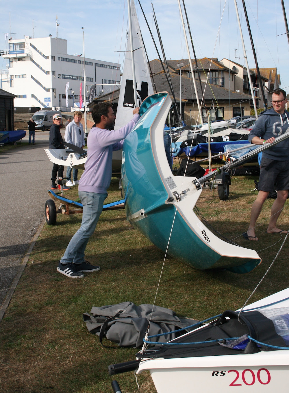 Dinghy park preparations ready for tomorrow’s early morning start – photo Sue Pelling